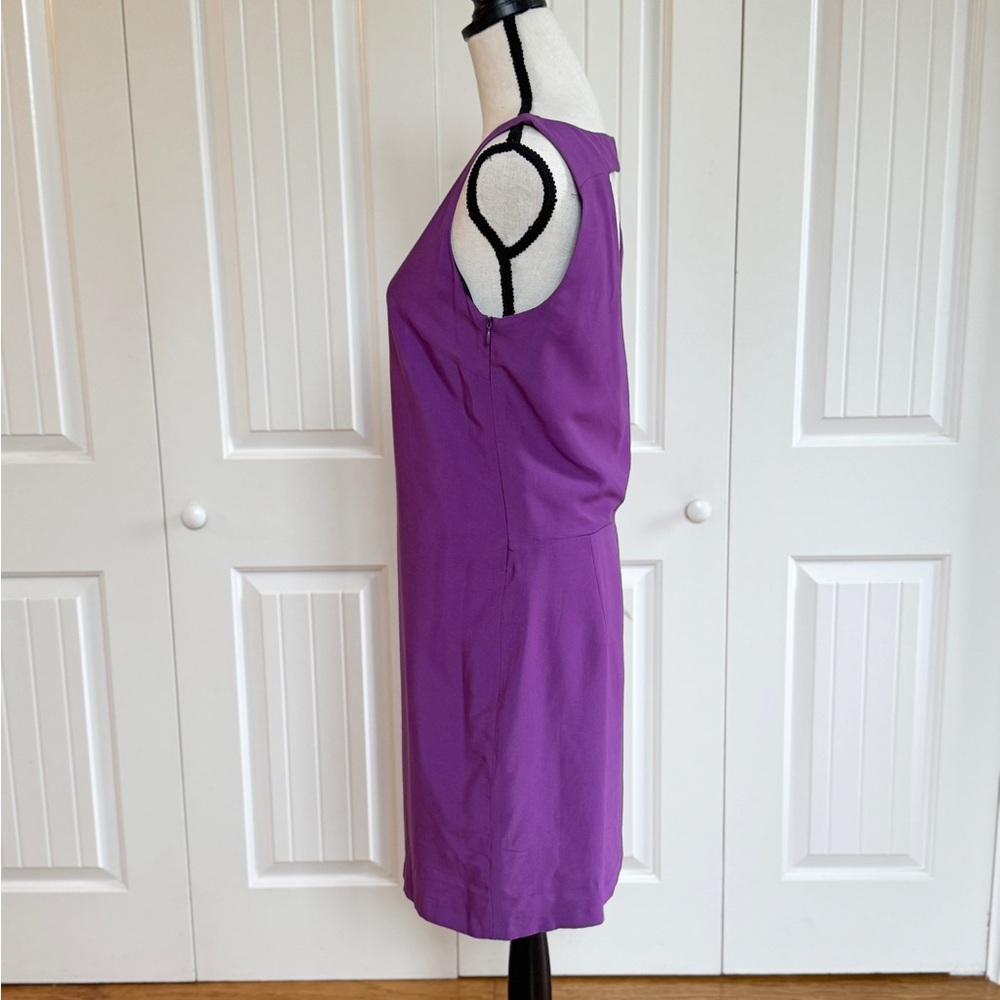 ZARA Purple Open V-Back Sleeveless Sheath Dress Mini Cocktail Party Modern M - Picture 7 of 13